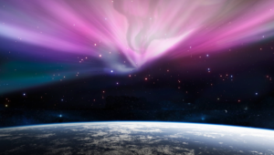 Northern Lights over earth